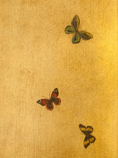 18th Century Hand-Painted Venetian Style Gold-Leaf Moro Screen with butterflies
