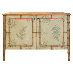 Pieza de Buffet de Bambú Verde Loombardia del Siglo XVIII Pintada a Mano Estilo Veneciano