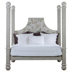 18th Century Hand-Painted Venetian Style King Size Full Posts Star Jasmine Bed