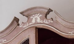 18th Century Hand-Painted Venetian Style Lavender & Fuchsia Padua Armoire