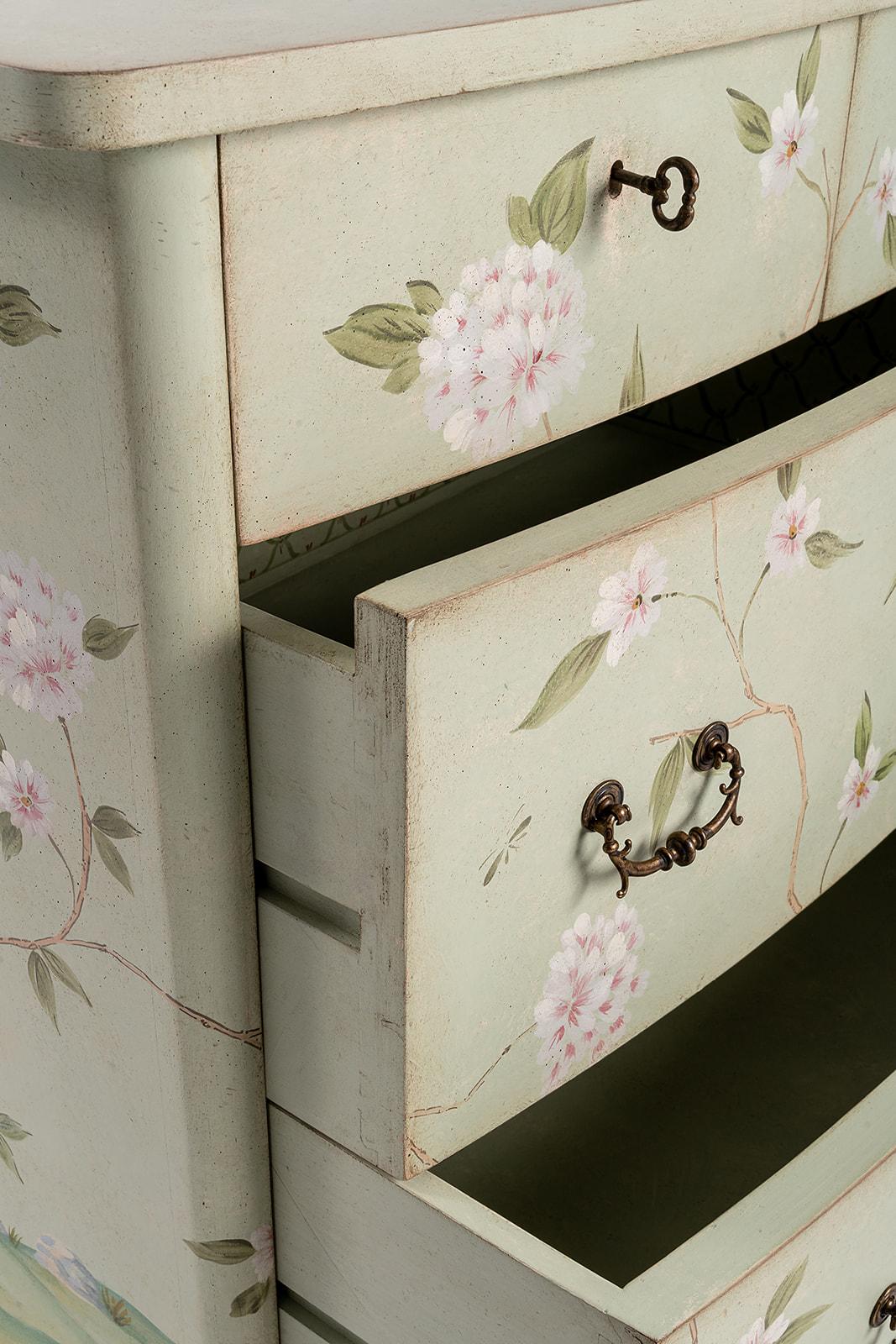 floral painted chest of drawers