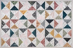 18th Century Hand-Painted Venetian Style Lombardia nightstand in colorful marble