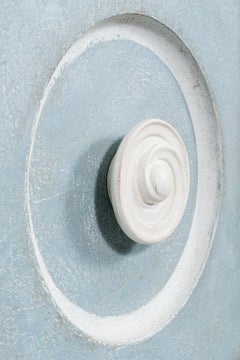 Bibliothèque de style vénitien du 18e siècle, peinte à la main et de couleur bleu Parma