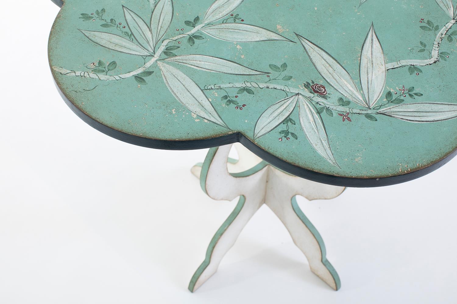 Other 18th Century Hand-Painted Venetian Style Sea Green Santa Maria del Giglio Table For Sale