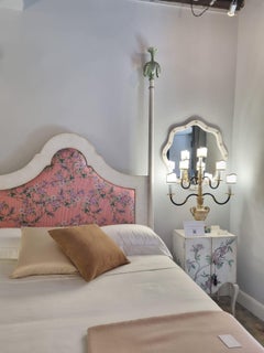 18th Century Hand-Painted Venetian Style White Anacapri Mirror with Aged Glass