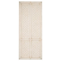 18th Century Hand Painted Venetian Style White Decorative Panel with trellis 