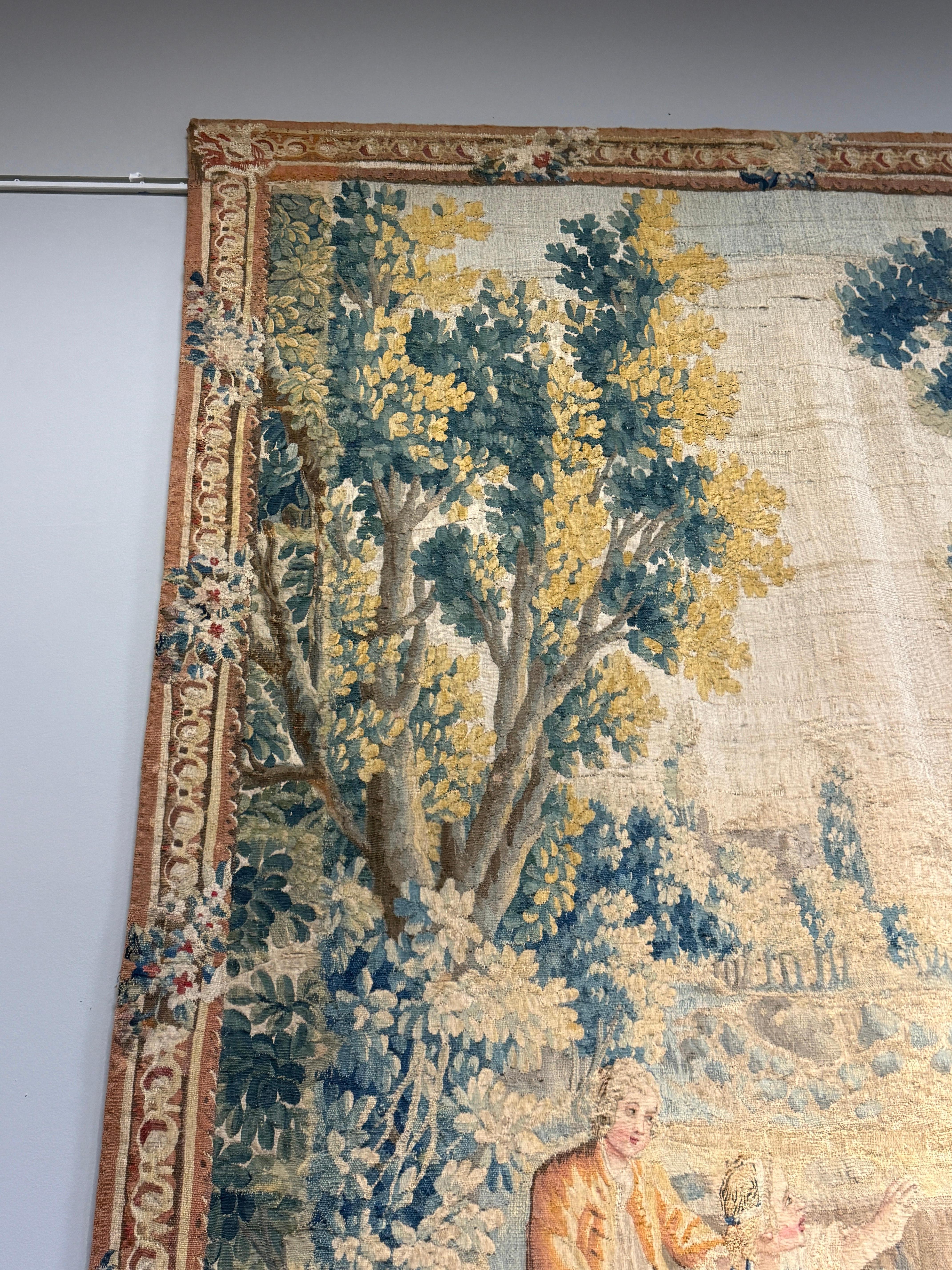 Tapisserie Verdure d'Aubusson tissée à la main du 18ème siècle Bon état - En vente à Houston, US