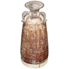 18th Century Handmade Three Handled Vase, Cambodia
