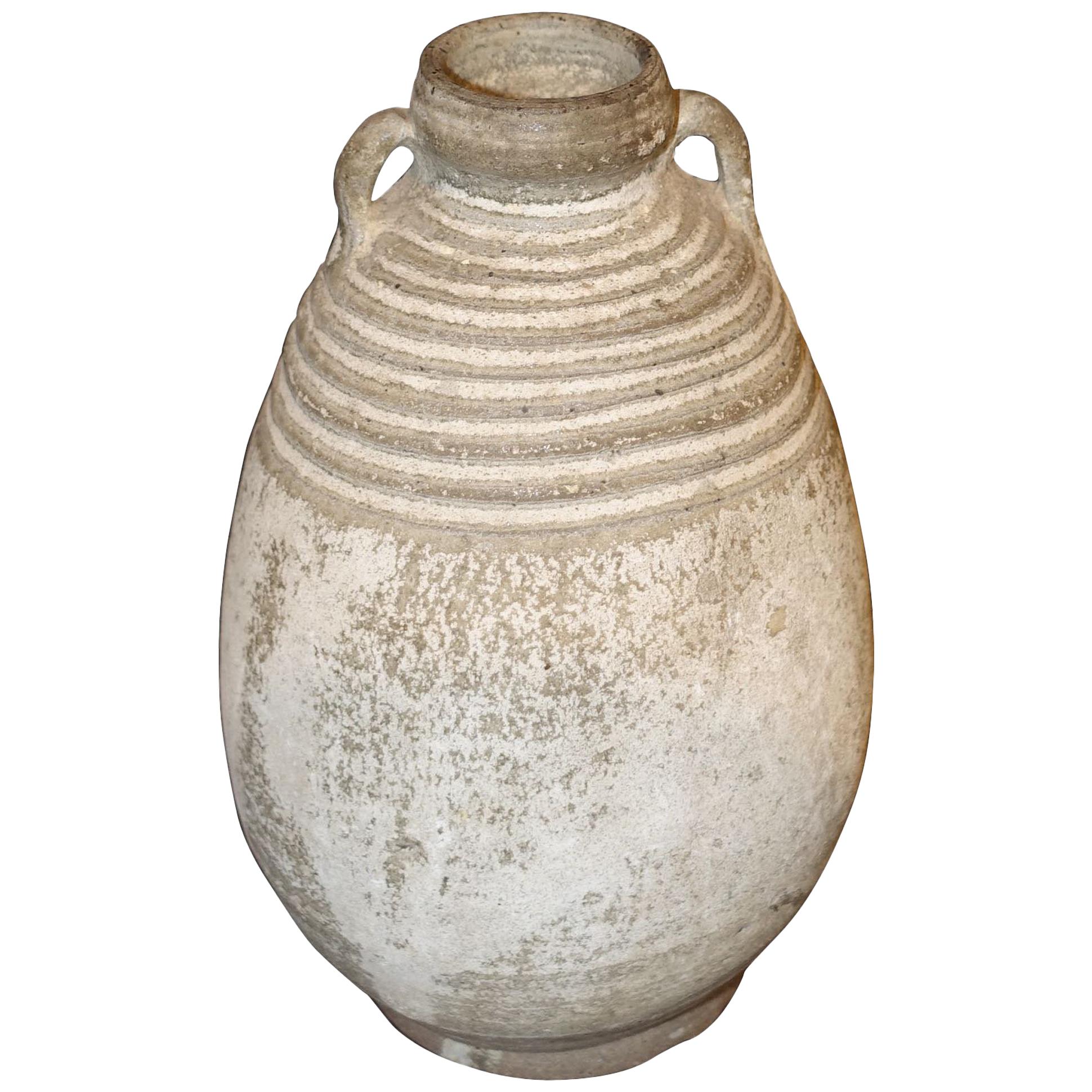 18th Century Handmade Two Handled Vase, Cambodia