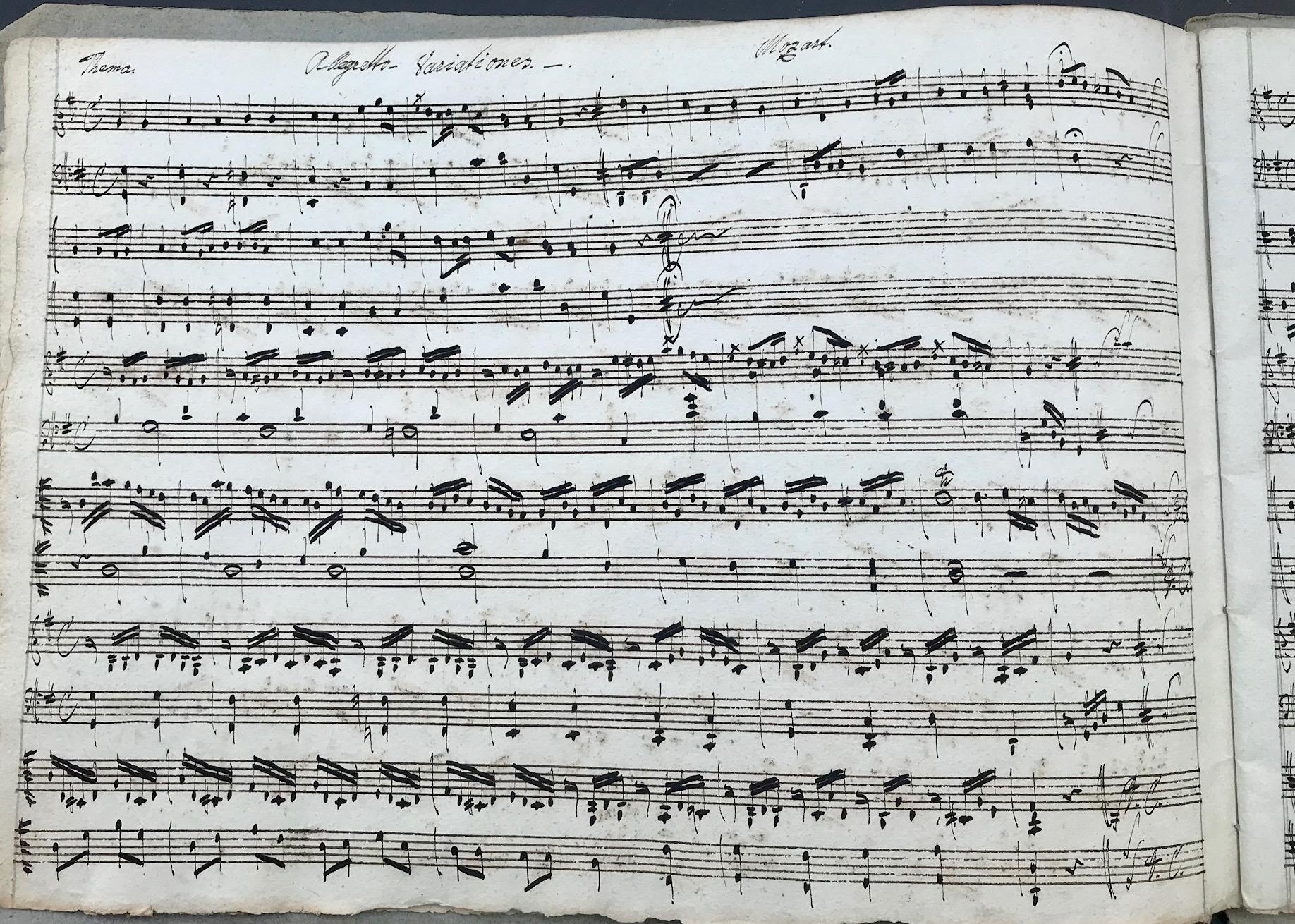 Autrichien musique manuscrite du 18e siècle:: Manuscrit pour piano:: Mozart:: Pleyel