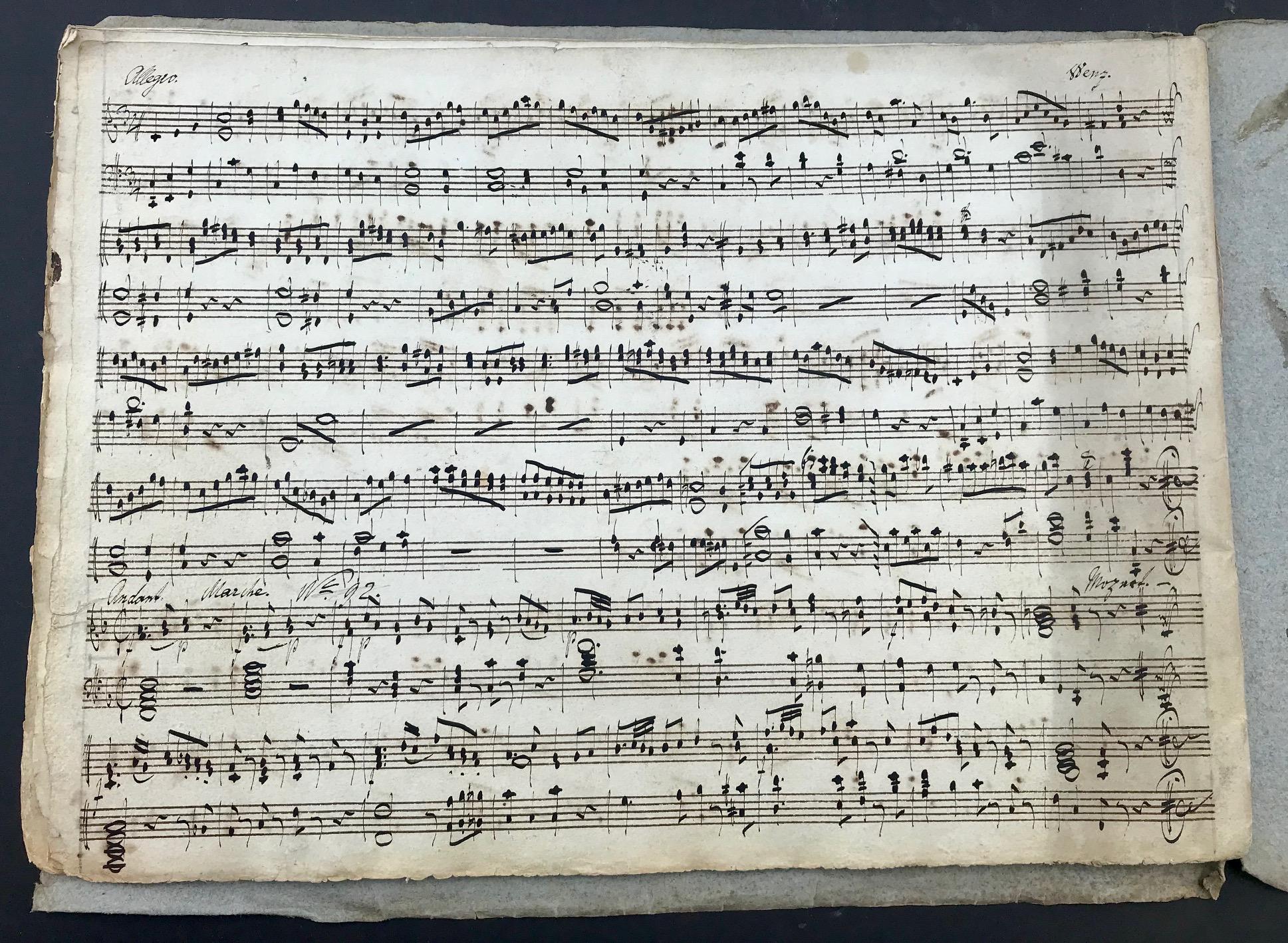 Baroque 18th Century Handwritten Music, Piano Manuscript, Mozart, Pleyel
