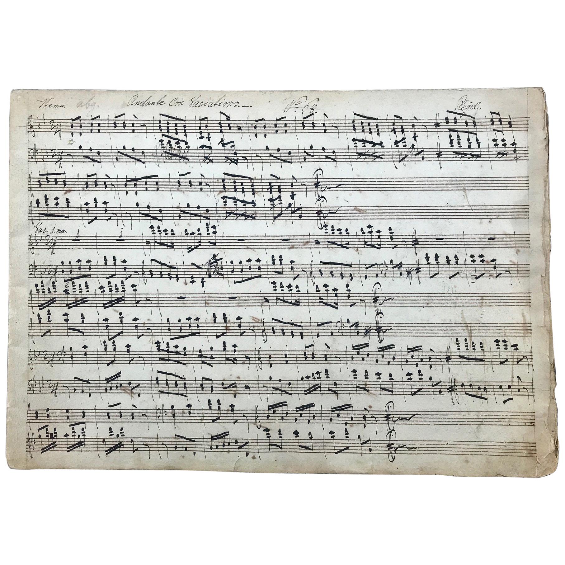 18th Century Handwritten Music, Piano Manuscript, Mozart, Pleyel