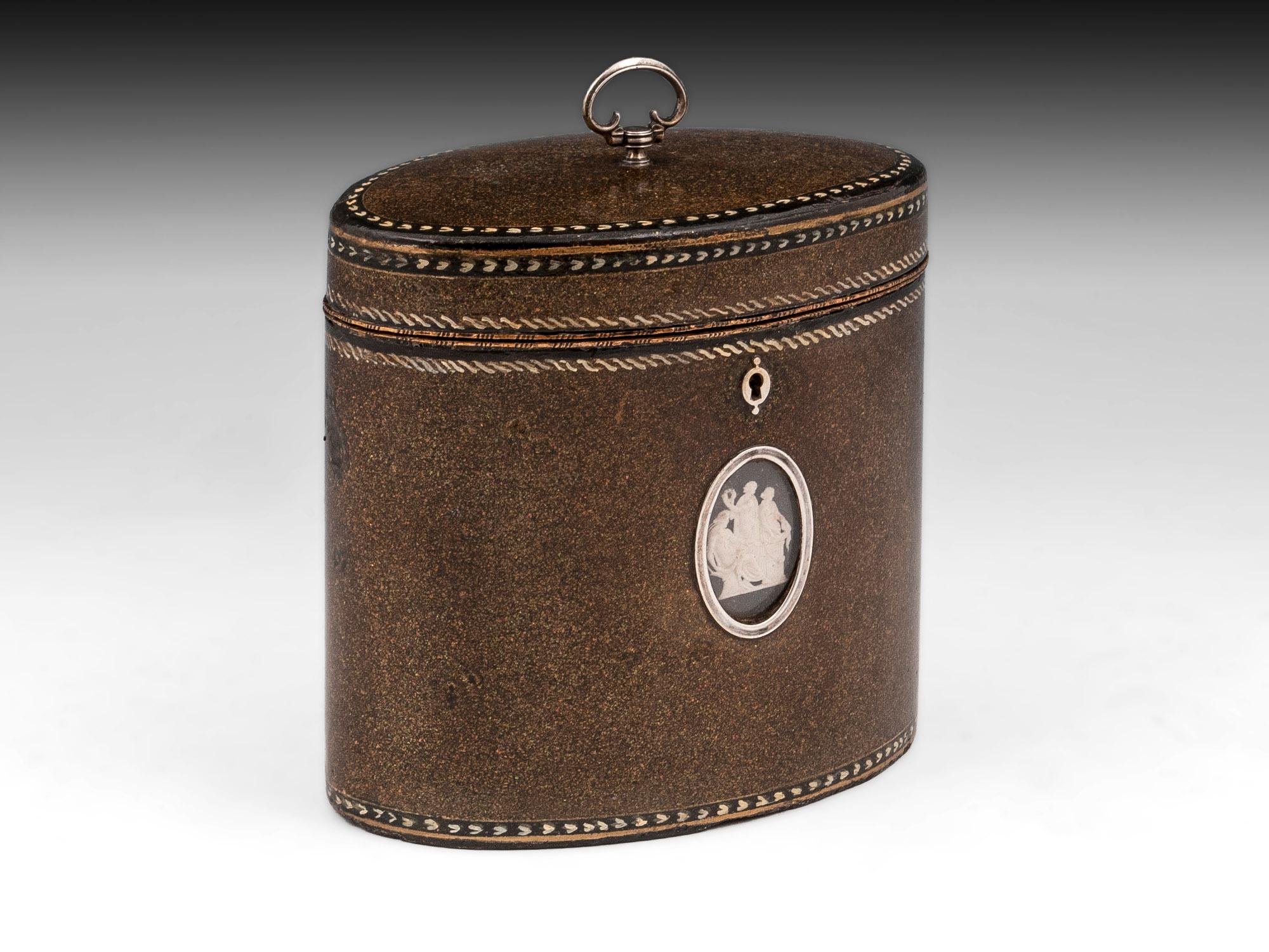 British 18th Century Henry Clay Papier Mache Tea Caddy For Sale