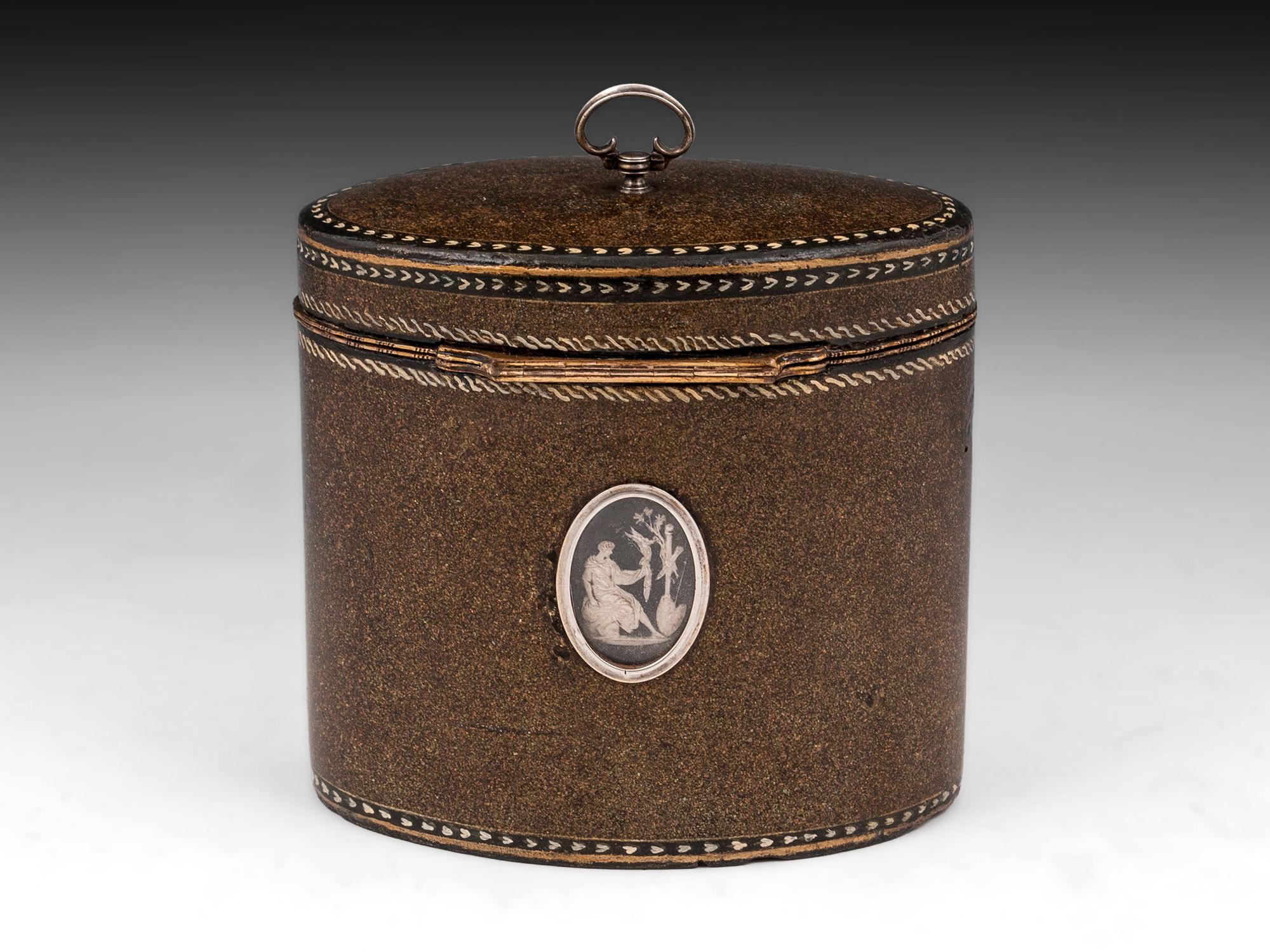 18th Century and Earlier 18th Century Henry Clay Papier Mache Tea Caddy For Sale