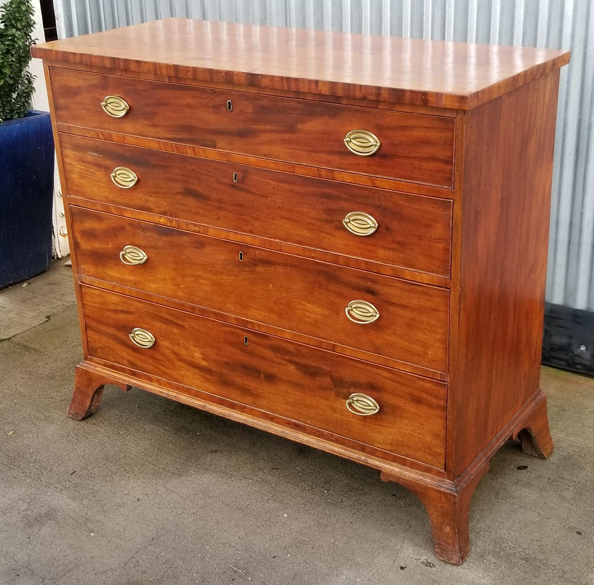 American 18th Century Hepplewhite Mahogany Chest