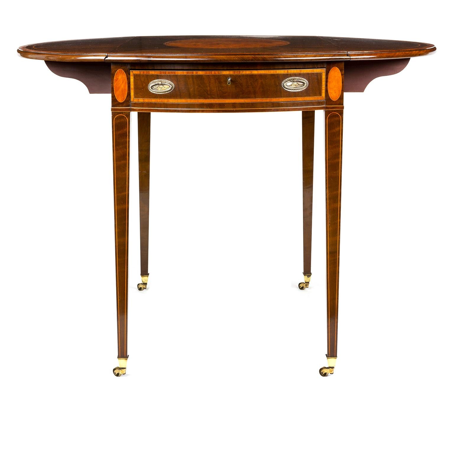 Late 18th Century 18th Century Hepplewhite Oval Sycamore Pembroke Table, circa 1780
