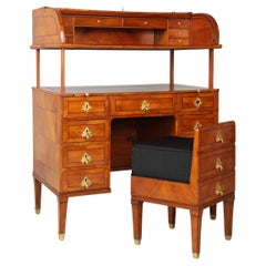 18th Century High Adjustable Secretaire Desk with integrated Hidden Chair, 1780