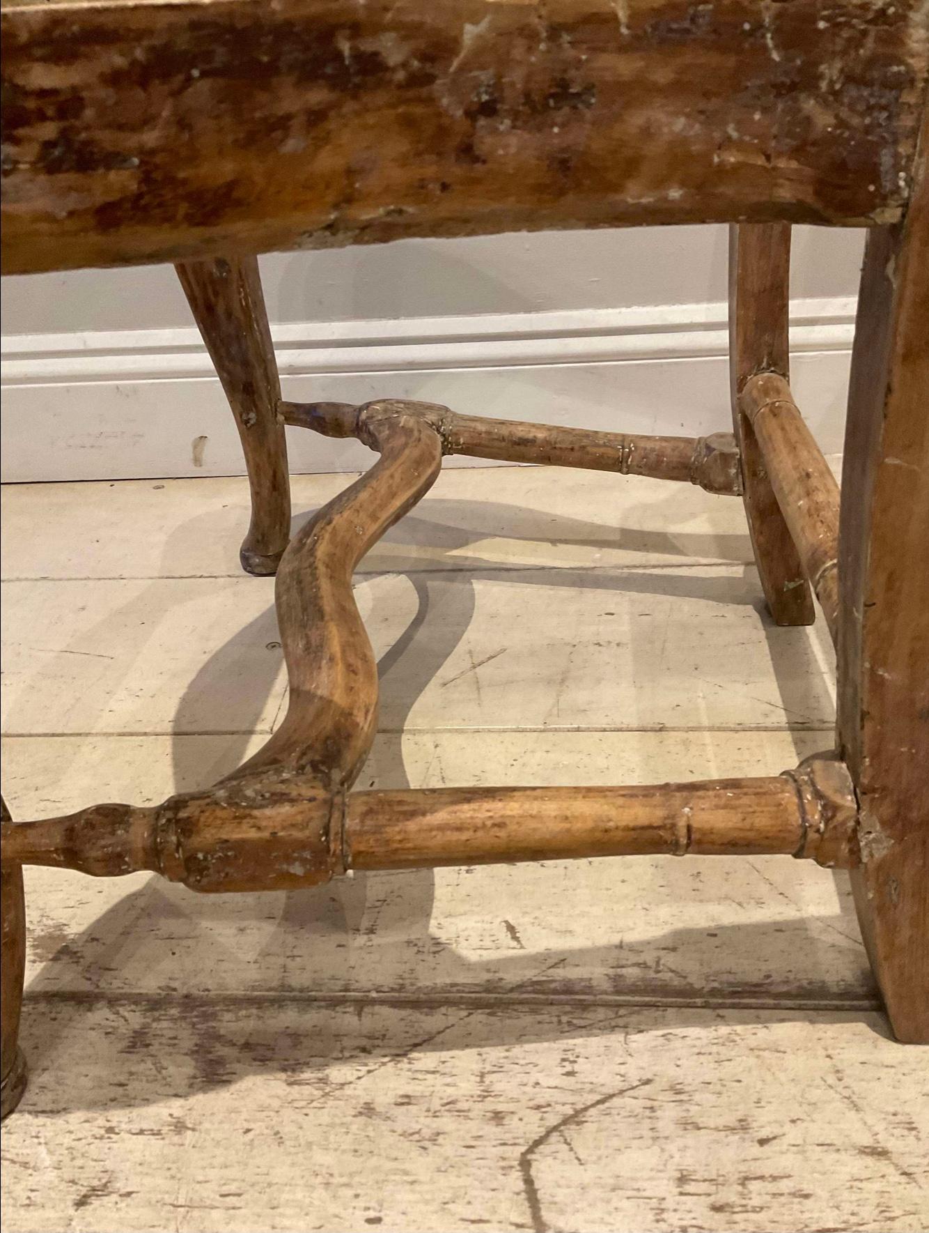 18th Century 18th century high back Swedish chair with leather seat For Sale