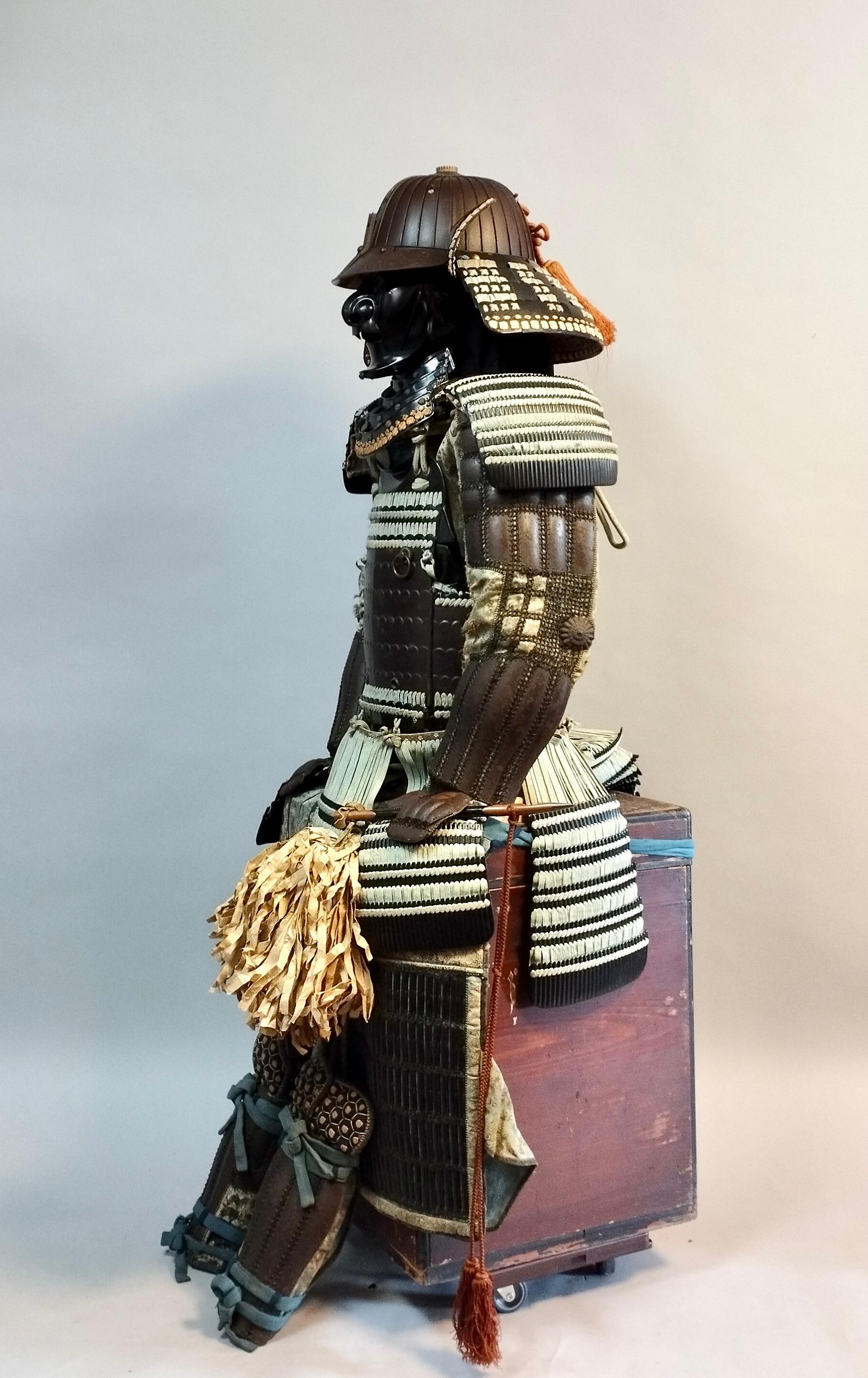 18th Century and Earlier 18th Century Hirate Clan Samurai Armor with Signed Kabuto Helmet For Sale