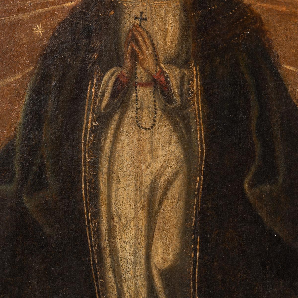 18th Century Hispoaméric Oil on Canvas of a Madonna 'Cusco, Peru' For Sale 4