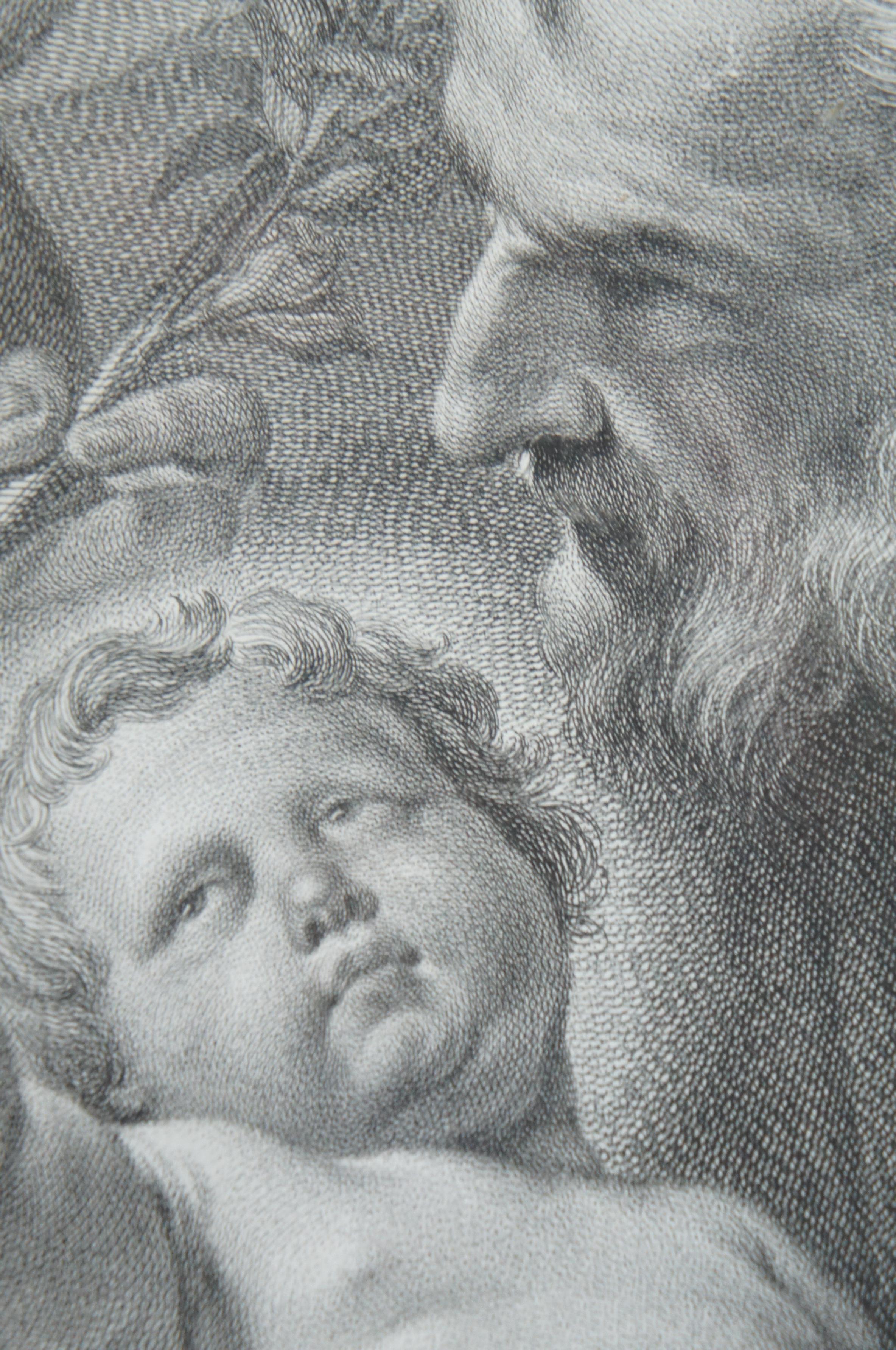 18th Century Holy Family Engraving Mathias Oesterreich After Carlo Lotti Framed For Sale 5