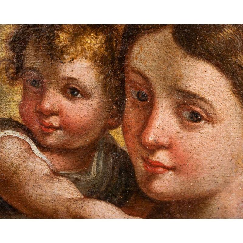 18th Century Holy Family with San Giovannino Painting Oil on Canvas In Good Condition In Milan, IT