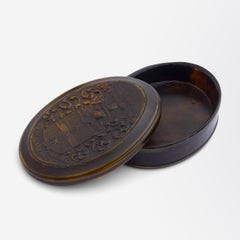 18th Century Horn Snuff Box with Arms of Sir Francis Drake