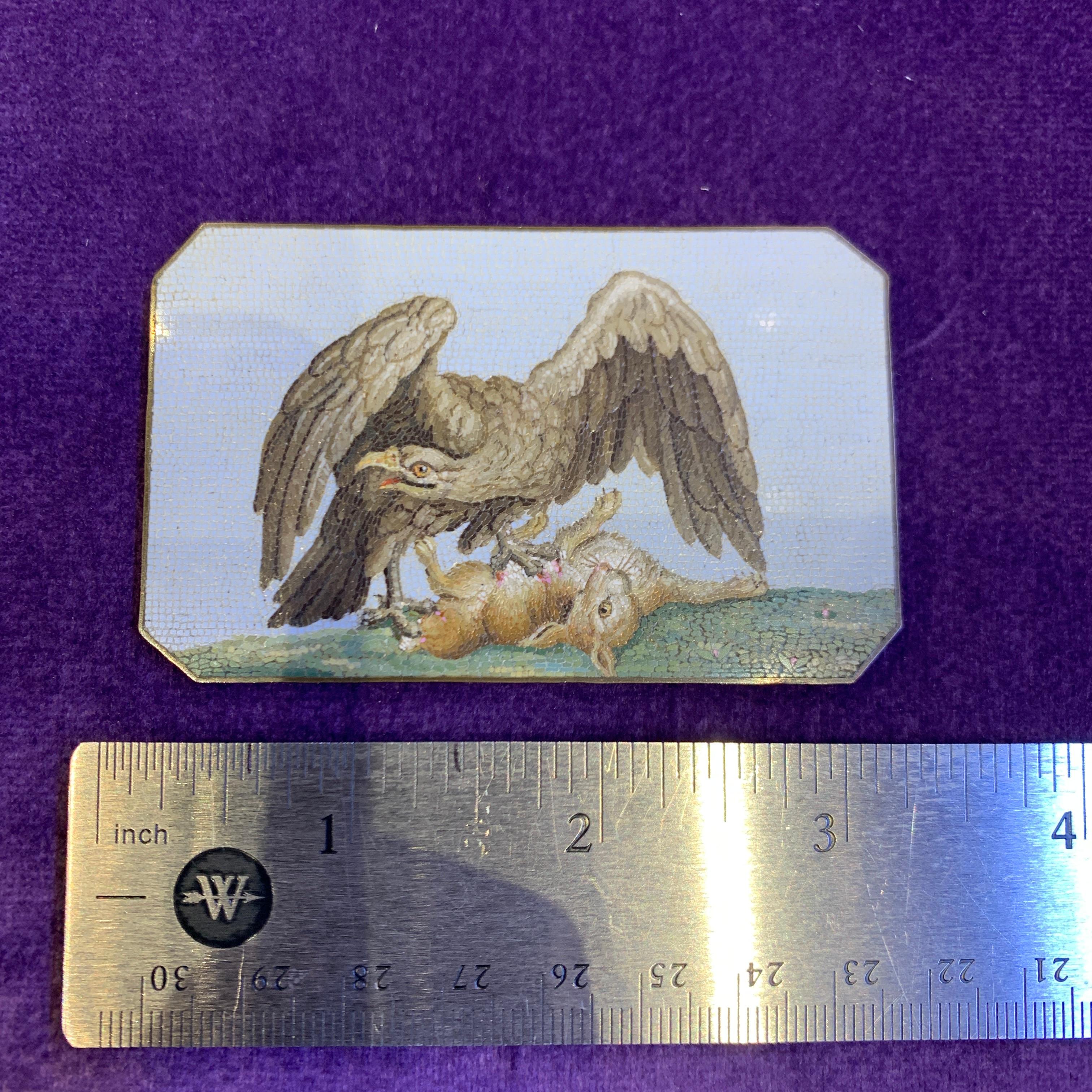 18th Century Hunting Eagle Micro Mosaic Plaque For Sale 7