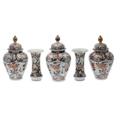 18th Century Imari Porcelain Vase Five Piece Garniture
