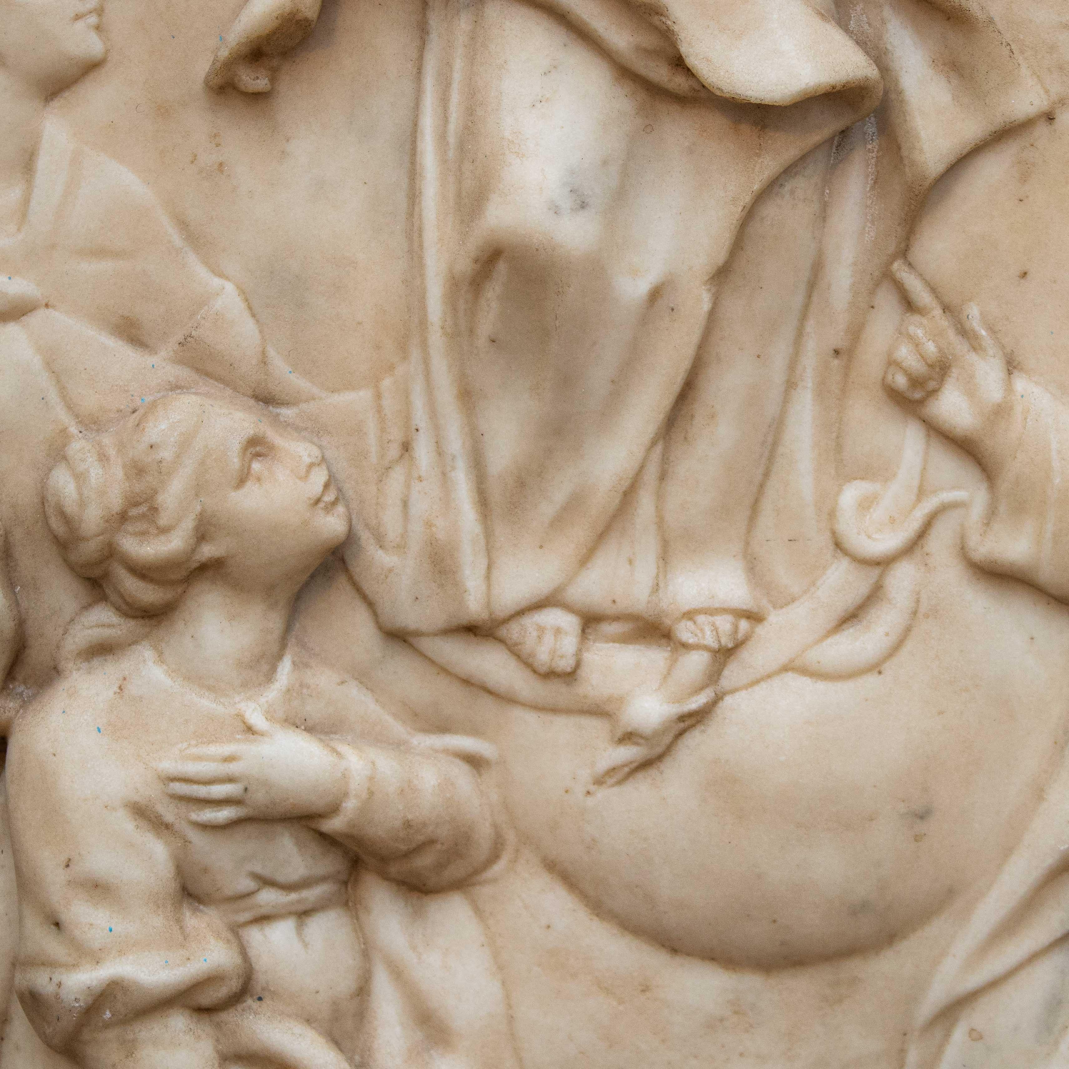 XVIIIe siècle et antérieur Conception immaculée avec sculpture de saints du 18ème siècle en vente