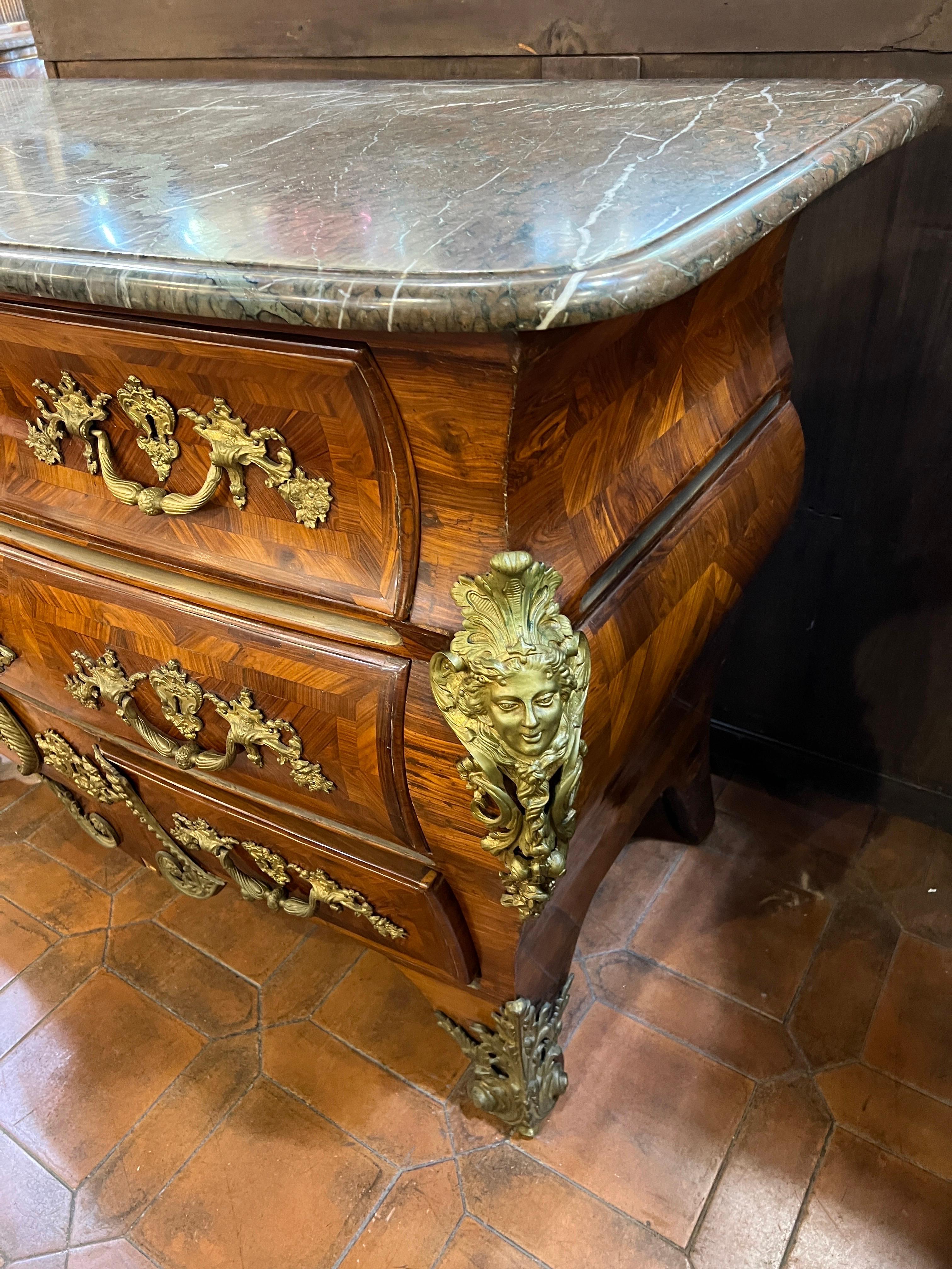 18th Century Important Wooden Commode of King Louis XV  by Pierre Migeon 1740 For Sale 5