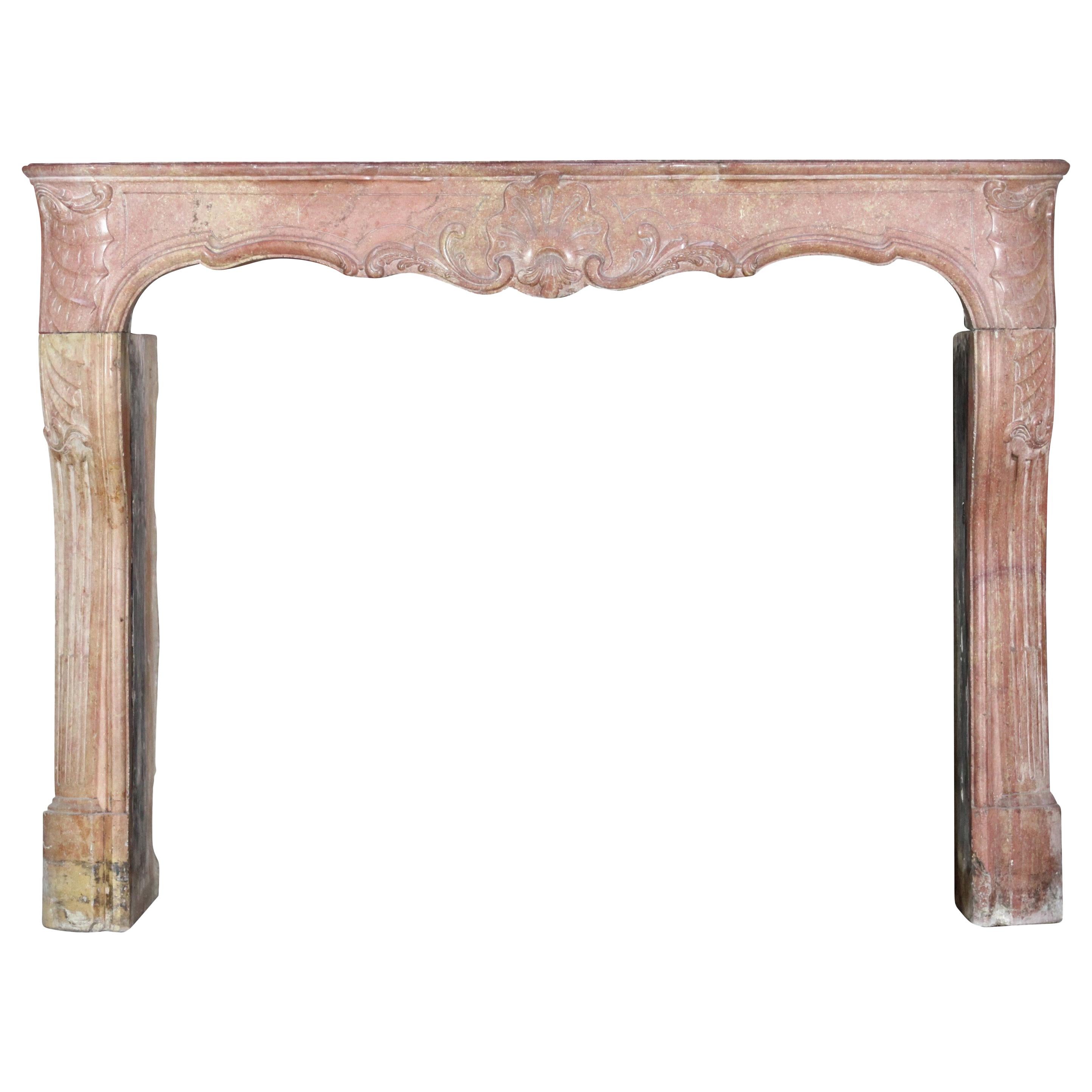 18th Century Impressive French Stone Antique Fireplace Surround
