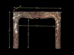 18th Century in Belgian Brown Marble Antique Fireplace Mantel