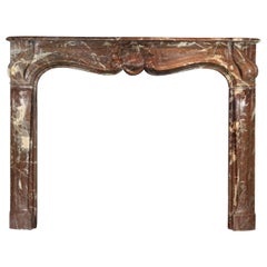 18th Century in Belgian Brown Marble Antique Fireplace Mantel