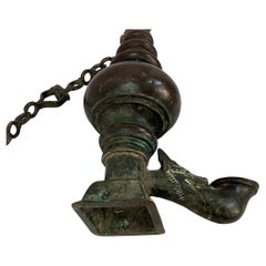 18th Century India Bronze Hanging Oil Lamp
