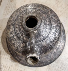18th Century Indian "Bidriware” Metal Hookah Base