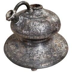 Used 18th Century Indian "Bidriware” Metal Hookah Base