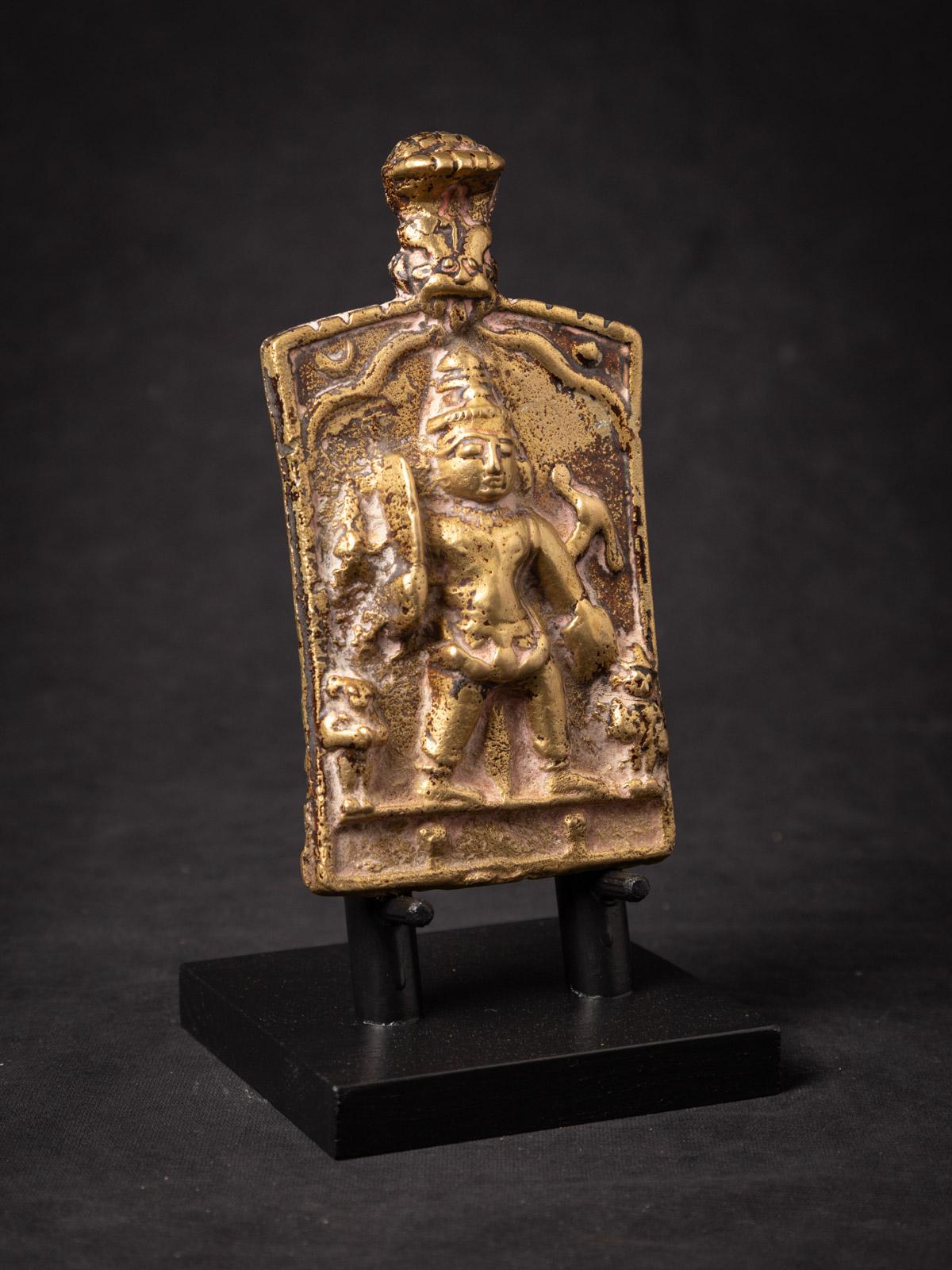 Plaque de dévotion en bronze indien du 18e siècle représentant Virabhadra de l'Inde en vente 1