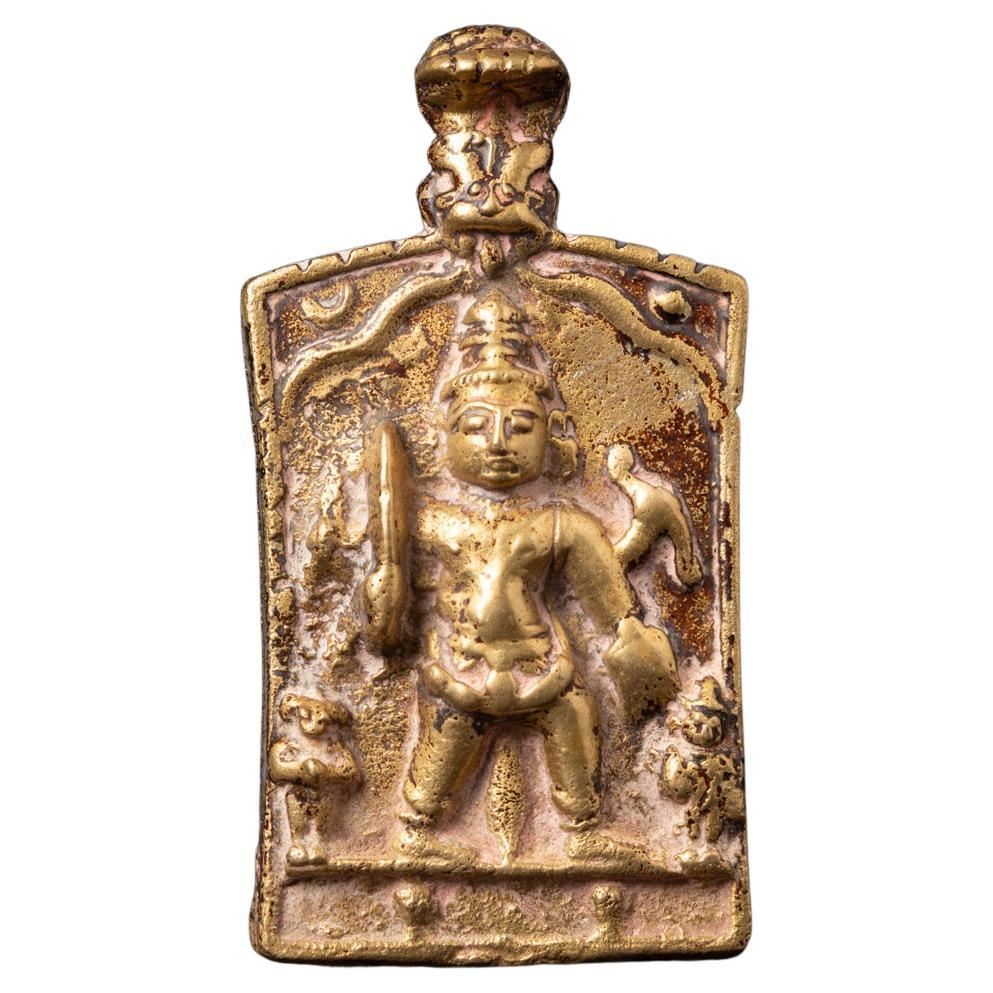 Plaque de dévotion en bronze indien du 18e siècle représentant Virabhadra de l
Inde