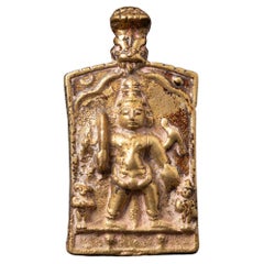 Antique 18th century Indian bronze Devotional Plaque of Virabhadra from India