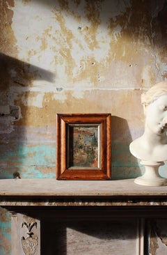 18th Century Indian School Gouache on Paper Garden Scene Country House