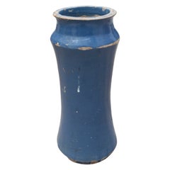 Vaso in ceramica smaltata blu indaco del XVIII secolo