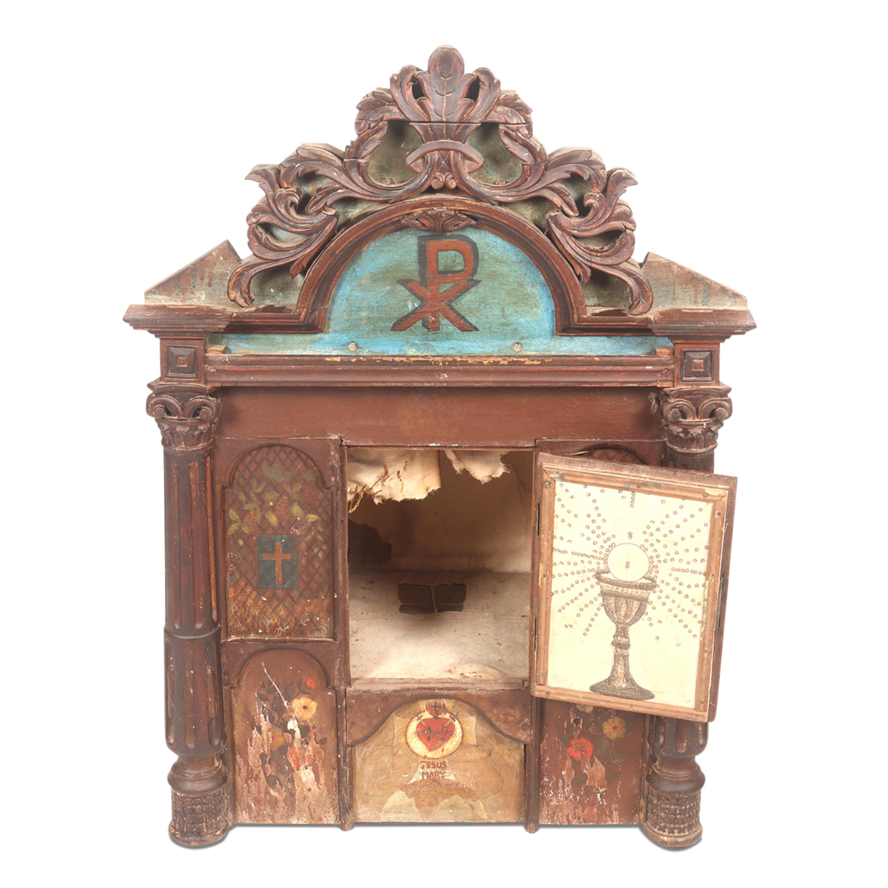 A stunning 18th Century Indo-Portuguese altar from Goa. This is in wonderful condition with its original surface and paintings.