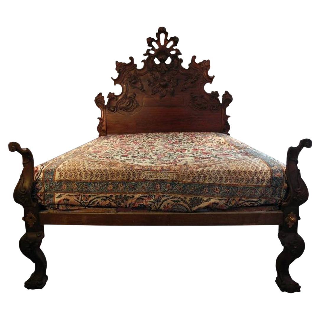 18th Century Indo-Portuguese Baroque Rosewood Bed