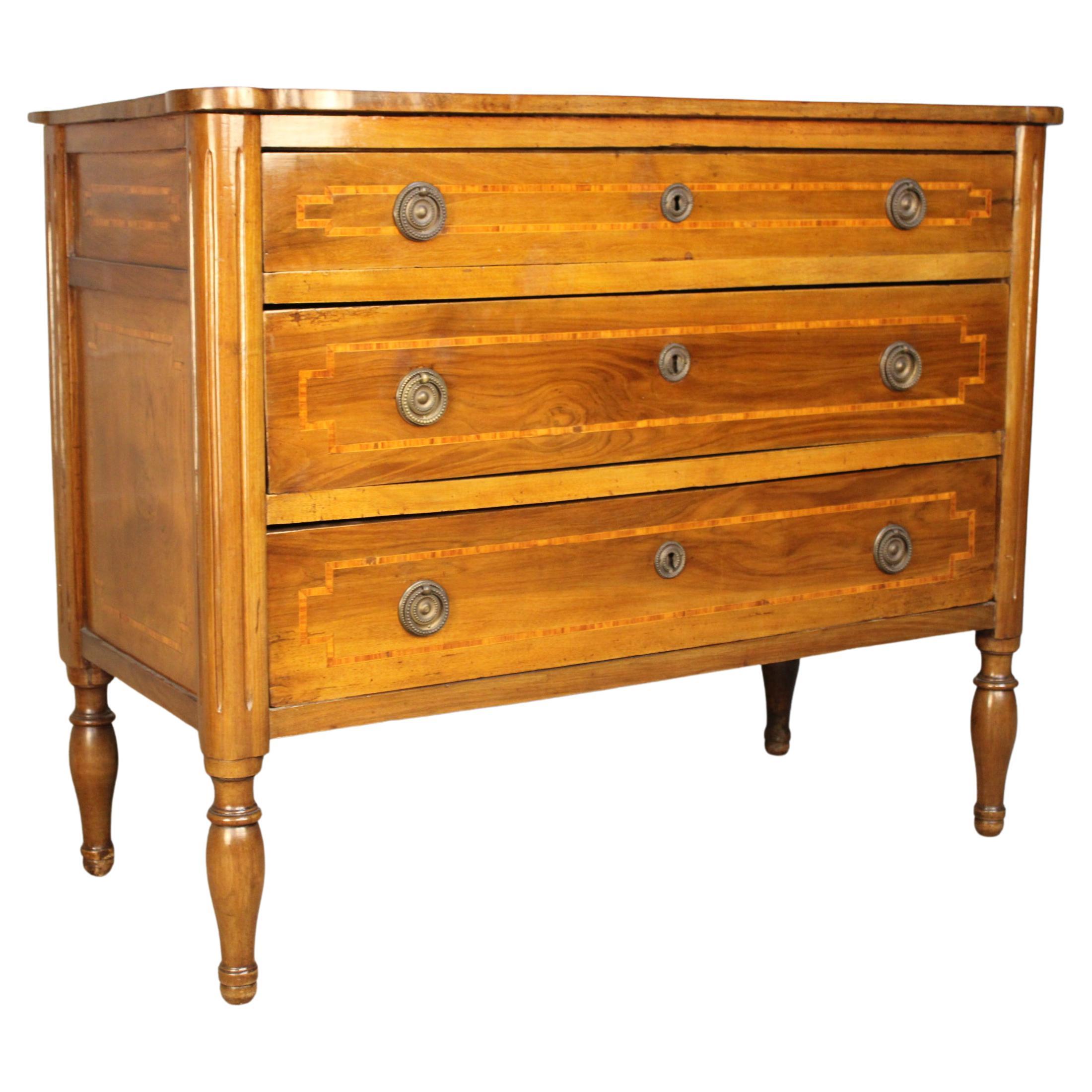 18th century Louis XVI Period inlaid Dresser circa 1780 France, antique commode For Sale