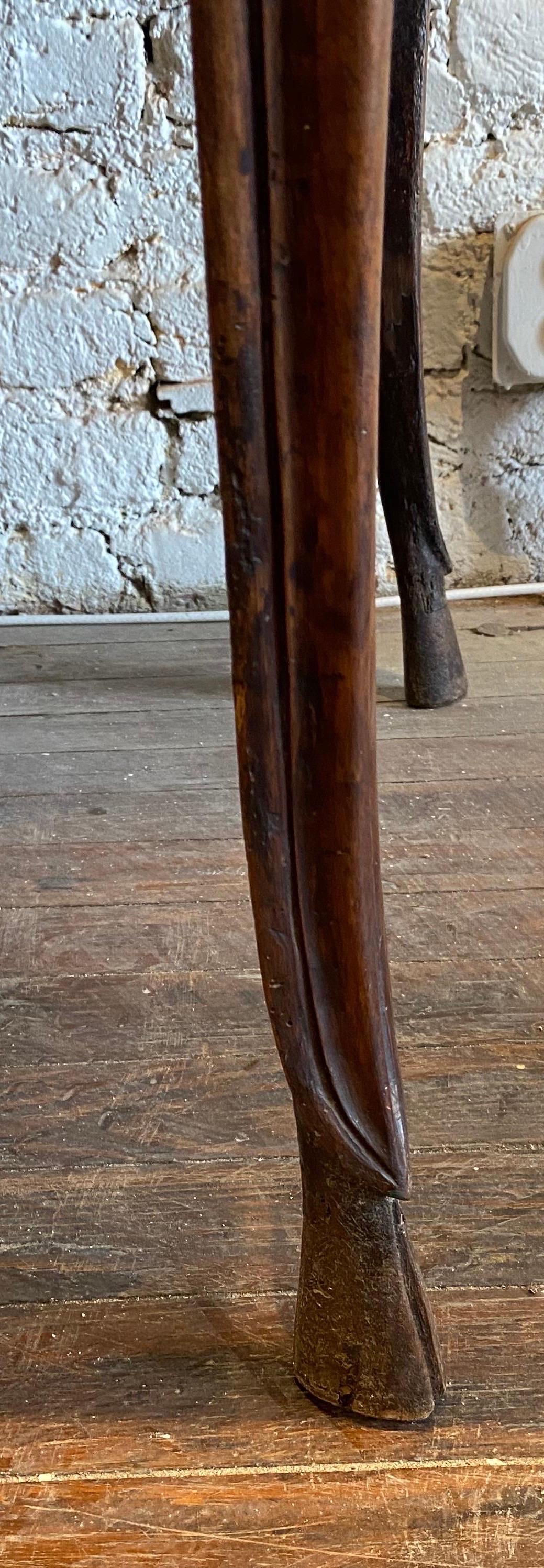 18th Century and Earlier 18th Century Inlaid French Walnut Hoof Foot Single Drawer Table or Desk For Sale