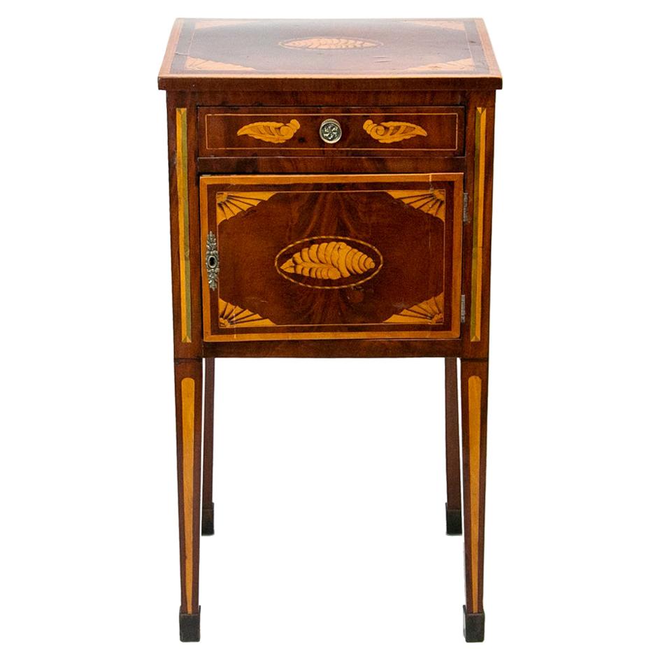 18th Century Inlaid Hepplewhite One-Drawer Commode For Sale