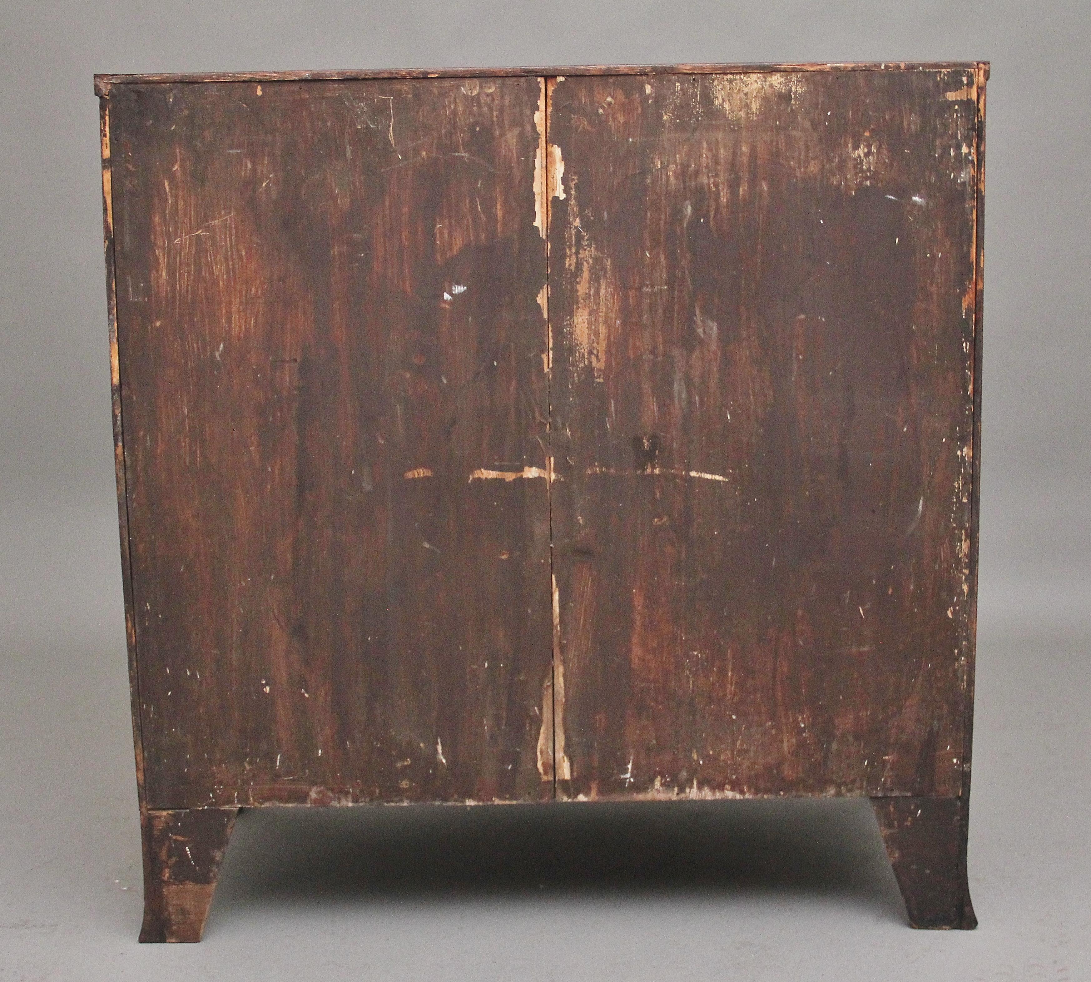 Mahogany 18th Century inlaid mahogany chest For Sale