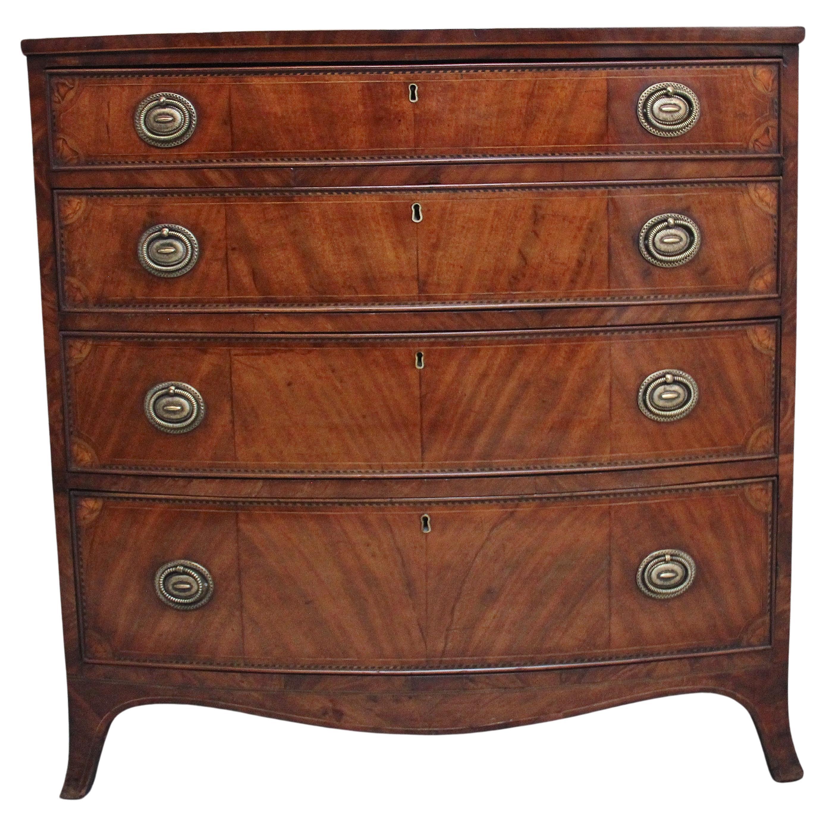 18th Century inlaid mahogany chest For Sale