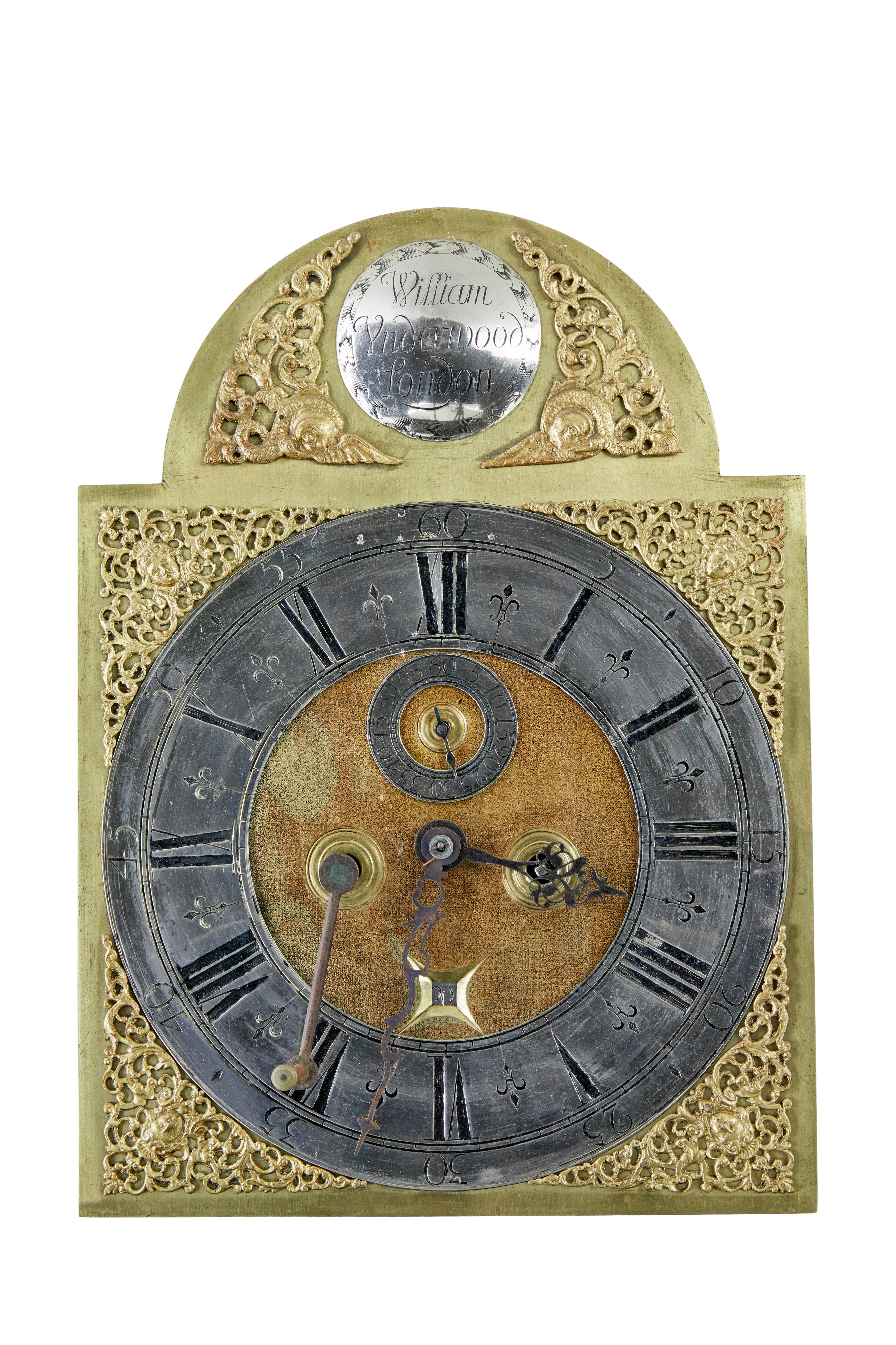 18th Century inlaid mahogany long case clock by William Underwood For Sale 1